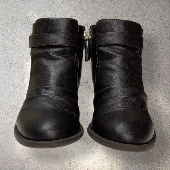 Dr Scholls Jolly Wedge Ankle Leather Zip Boots Booties - Picture 5 of 10